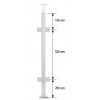 Nerezový stĺpik 40 x 40 x 2 mm - 2 x M8 180°