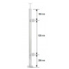 Nerezový stĺpik 40 x 40 x 2 mm - 2 x M8 90°