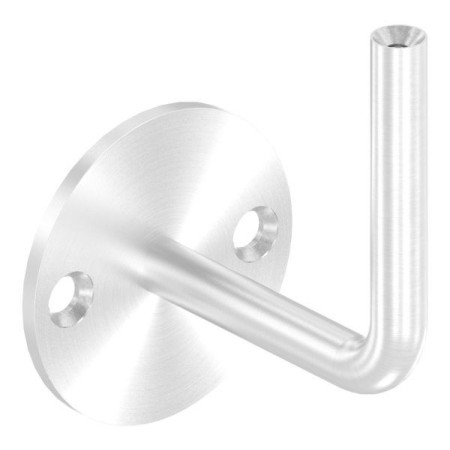 Nerezový držiak madla o12 mm s vnútorným závitom M6, platnička 70x4mm, zahĺbené 2 otvory o8.5 mm pre M6, odstup od steny 80 mm, zvarený, 1.4301