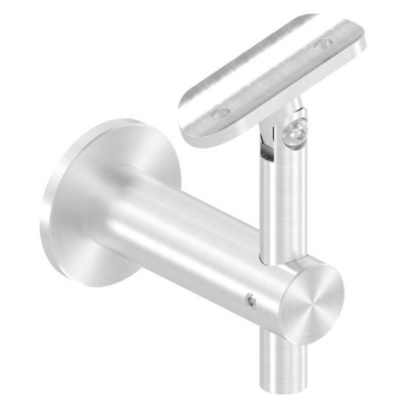 Nerezový držiak madla s vnútorným závitom M8, platnička pod madlo - pripojenie ploché, platnička o50 bez otvorov, 1.4301