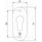 Zámková rozeta 32 x 74 x 6 mm