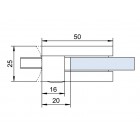 Úchyt skla 50 x 40 x 24 mm