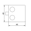 Úchyt skla 45 x 45 x 27 mm