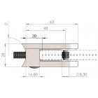 Úchyt skla 63 x 45 x 28 mm