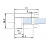 Úchyt skla 52 x 52 x 32.5 mm