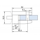 Úchyt skla 52 x 52 x 32.5 mm