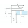 Úchyt skla 55 x 65 x 37.5 mm