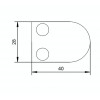Úchyt skla 40 x 28 x 17.5 mm