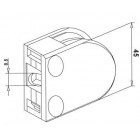 Úchyt skla 63 x 45 x 30 mm