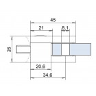 Úchyt skla 45 x 45 x 26 mm (s AbZ*)