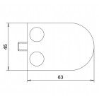 Úchyt skla 63 x 45 x 28 mm