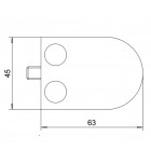 Úchyt skla 63 x 45 x 30 mm