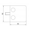 Úchyt skla 52 x 52 x 32.5 mm