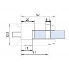 Úchyt skla 52 x 52 x 32.5 mm