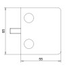 Úchyt skla 55 x 65 x 37.5 mm