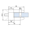 Úchyt skla 55 x 65 x 37.5 mm