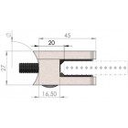 Úchyt skla 45 x 45 x 27 mm