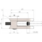 Úchyt skla 63 x 45 x 30 mm